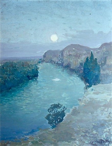 Image - Ivan Trush: An Evening Landscape with the Jordan River.